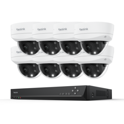 RLK16-843V8 - 4K 8 MP IK10 Vandal 5xZoom Dome Kamera Seti