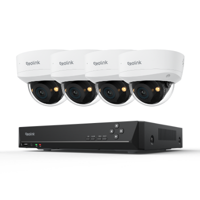 RLK8-1200V4 - 12MP IK10 Spot Işıklı Gece Görüşlü PoE Dome Kamera Seti