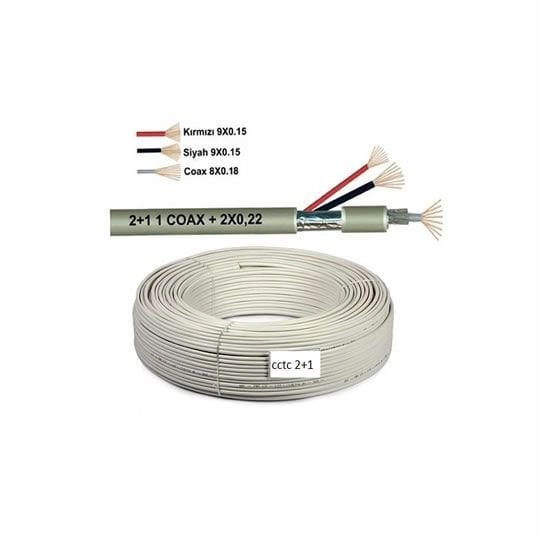 CCTV 2+1 Görüntü Kablosu 0,50mm (100mt)