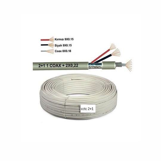 CCTV 2+1 Görüntü Kablosu 0,50mm (100mt)