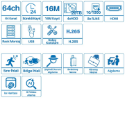 RP-PN64 64 Kanal NVR Kayıt Cihazı