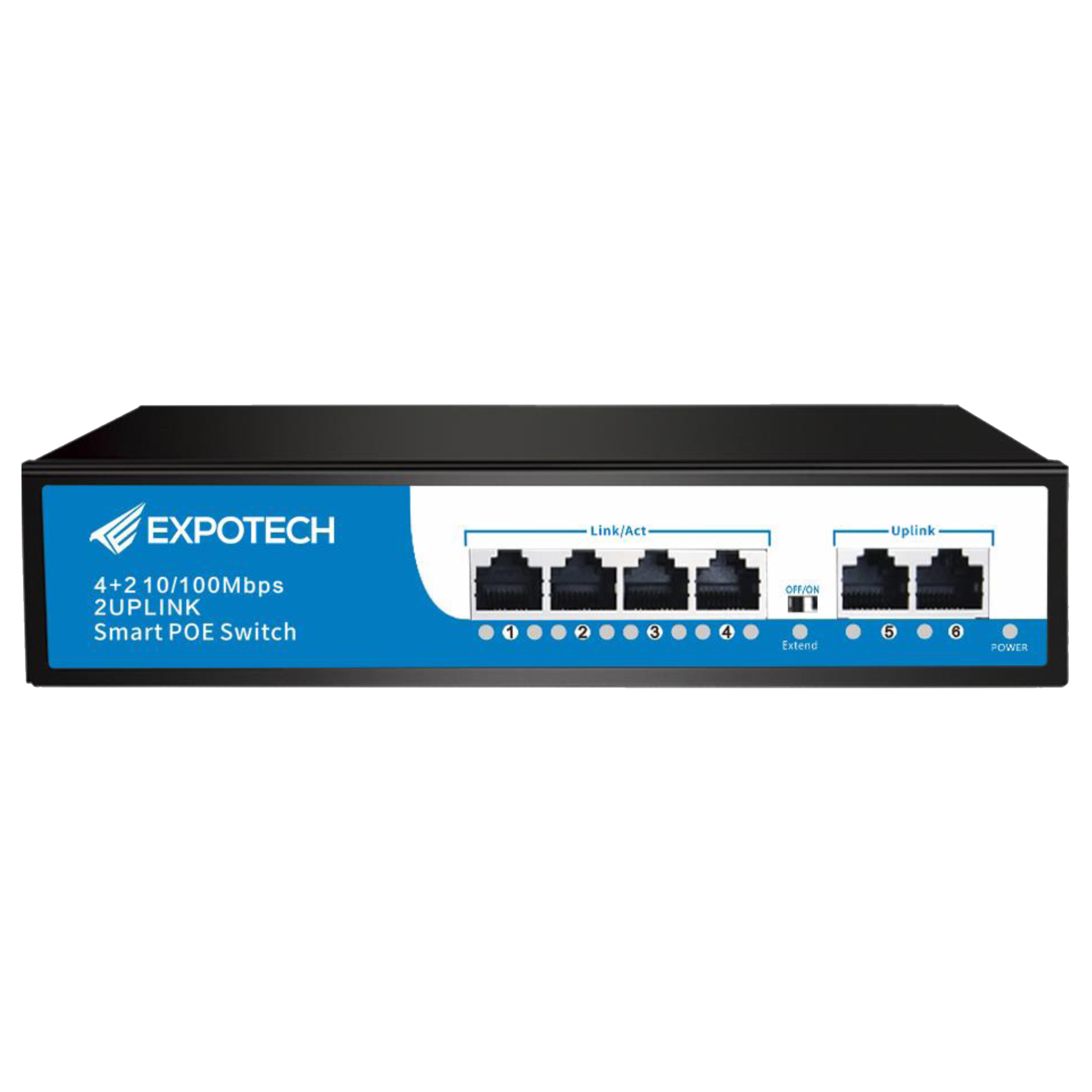 EXPOTECH EX-0678P 4 Port POE Switch + 2 Port FE Port