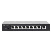 RG-ES209GC-P 9-Port Gigabit Smart POE Switch, 8 POE/POE+ Port, 120W POE Kapasitesi, Masaüstü, Çelik Kasa