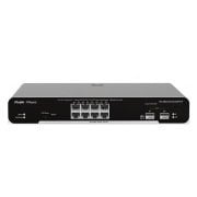 RG-NBS3100-8GT2SFP-P 8-Port Gigabit L2 Yönetilebilir POE Switch, 8 Gigabit RJ45 POE/POE+ Port, 2 SFP Port, 125W POE Kapasitesi, Masaüstü, Çelik Kasa
