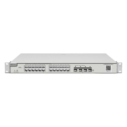 RG-NBS3200-24GT4XS-P 24-Port Gigabit L2 Yönetilebilir POE Switch, 24 Gigabit RJ45 POE/POE+ Port, 4*10G SFP+ Port, 370W POE Kapasitesi, 19-inch Kabinet Tipi, Çelik Kasa