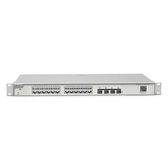 RG-NBS5100-24GT4SFP 24-Port Gigabit L2+ Yönetilebilir Switch, 24 Gigabit RJ45 Port, 4 SFP Port, 19-inch Kabinet Tipi, Çelik Kasa, Static Routing